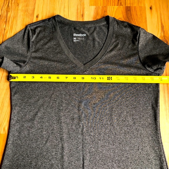 REEBOK PlayDry Active Shirt V Neck Medium Gray Women’s - Picture 6 of 12